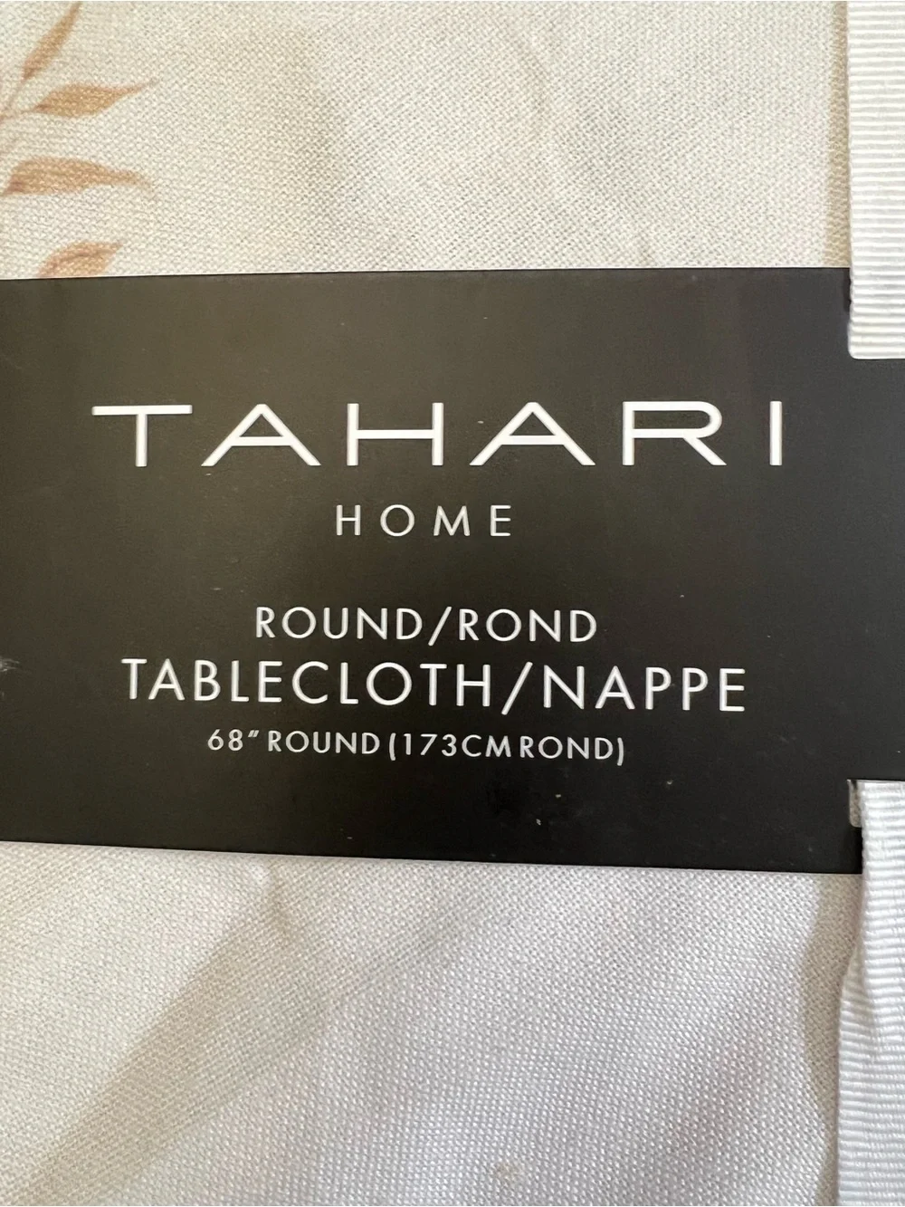 Tahari Autumn Floral Pumpkin Round Tablecloth in Cream and Orange